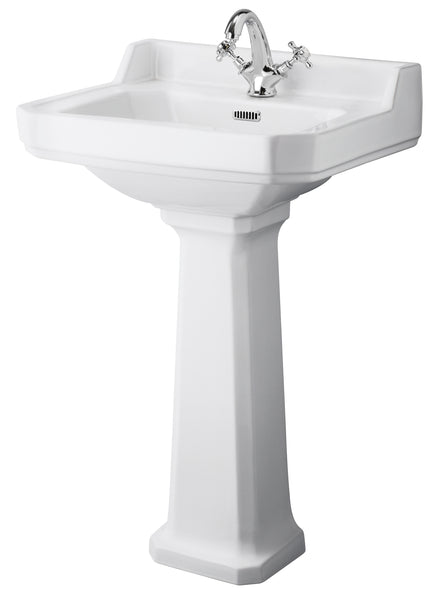 Hudson Reed 560mm Basin & Pedestal (1 Tap Hole)