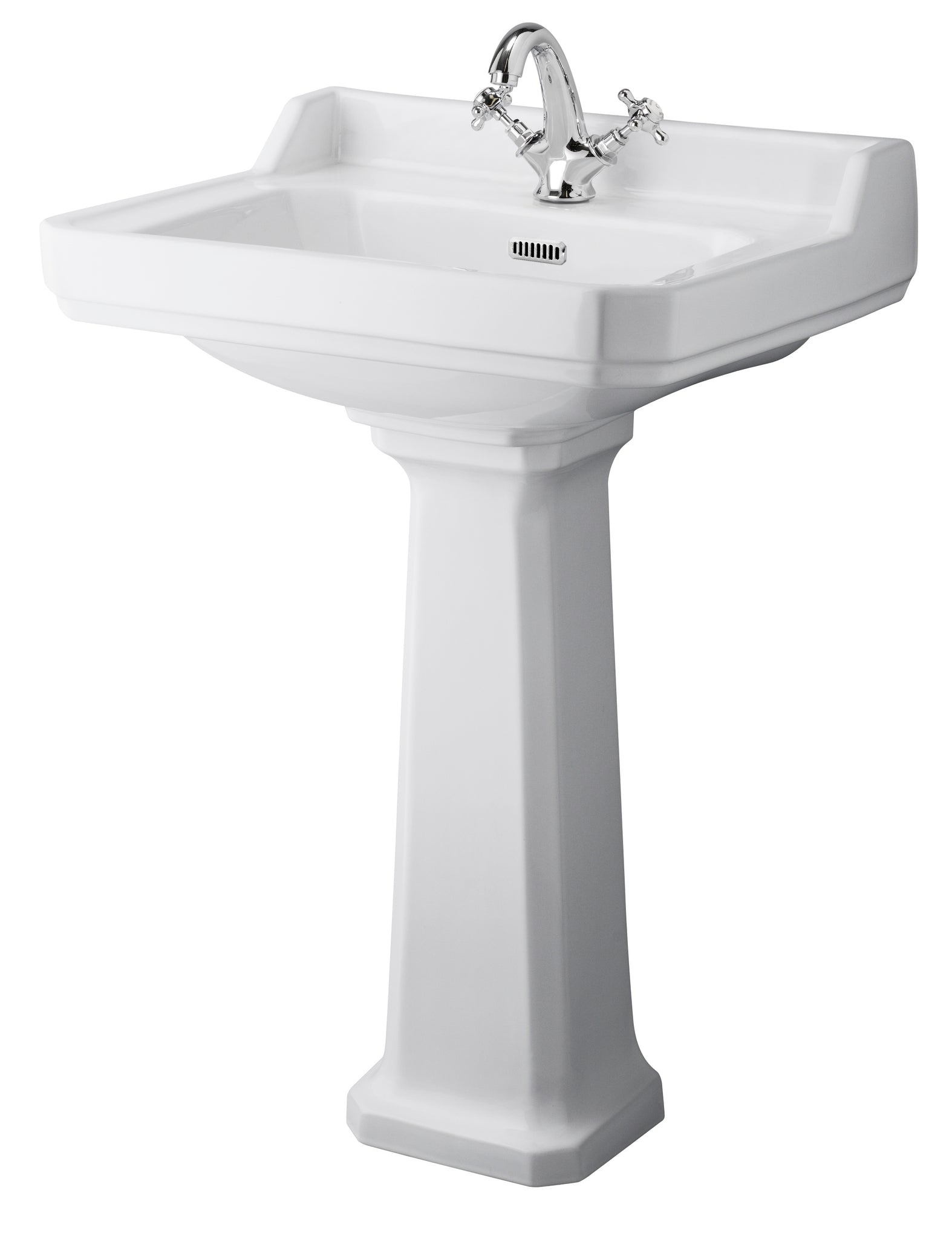 Hudson Reed 600mm Basin & Pedestal (1 Tap Hole)