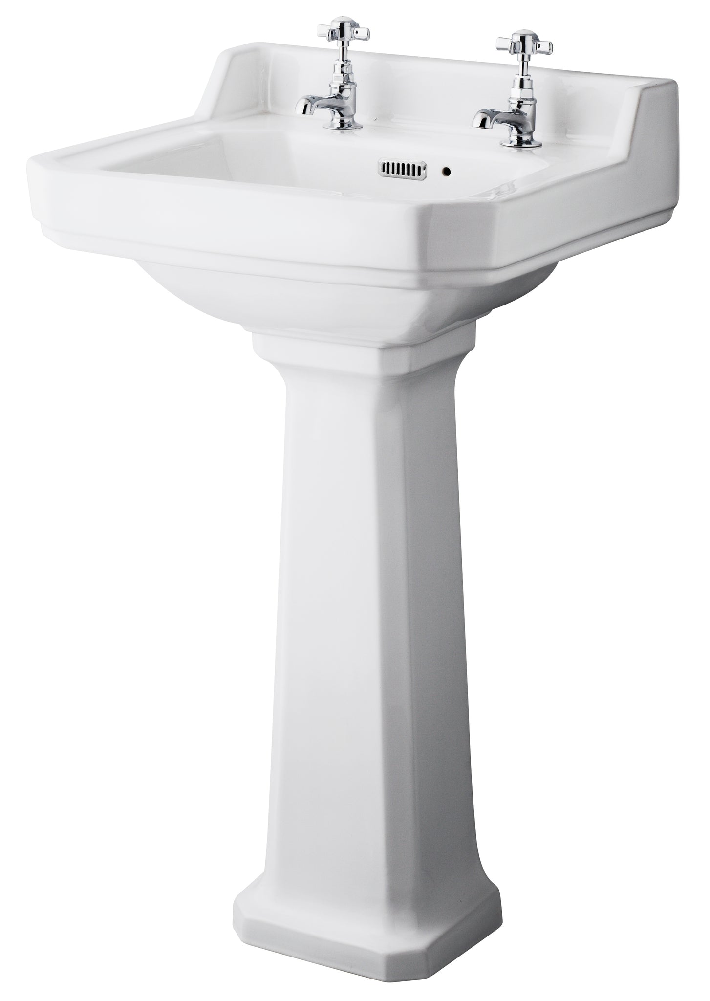 Hudson Reed 500mm Basin & Pedestal (2 Tap Hole)