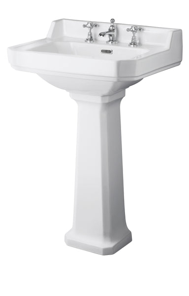 Hudson Reed 600mm 3TH Basin & Comfort Height Ped
