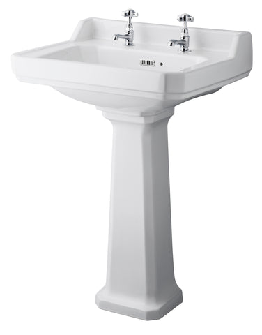Hudson Reed 600mm 2TH Basin & Comfort Height Ped