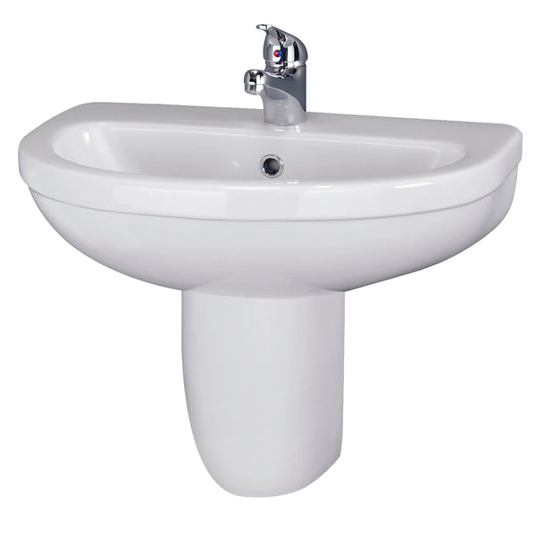 NUIE 550mm Basin 1TH & Semi Pedestal