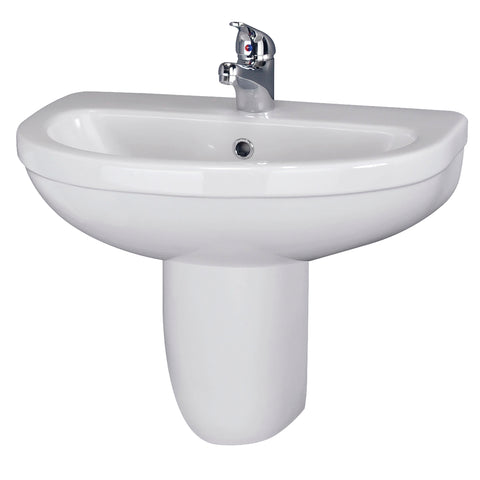 NUIE 550mm Basin 1TH & Semi Pedestal