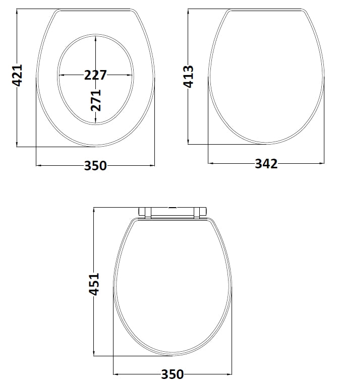 NUIE Soft Close Wooden Toilet Seat