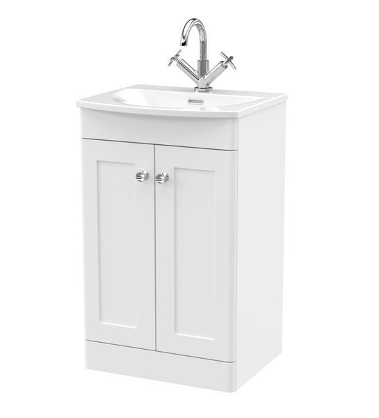 NUIE 500mm Floor Standing 2-Door Unit & Curved Basin
