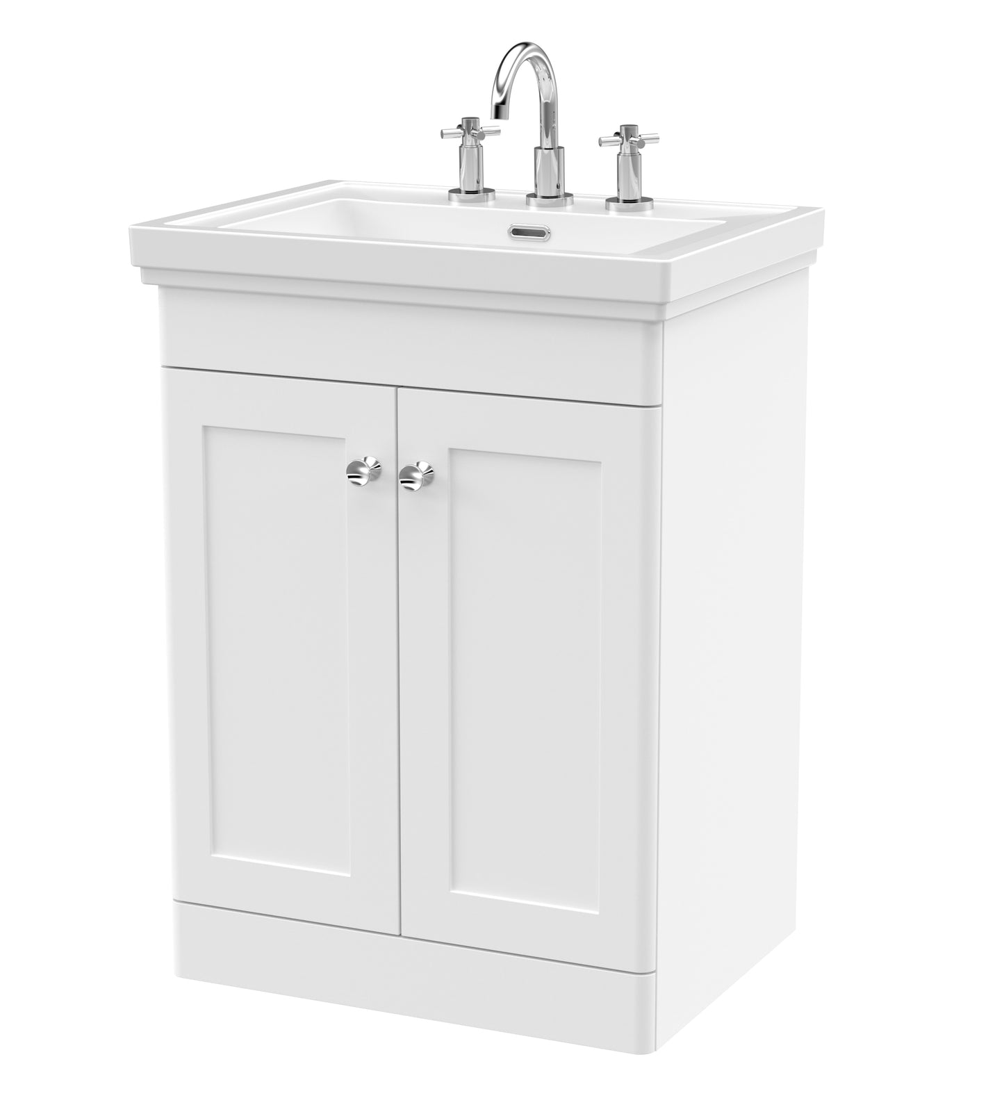 NUIE 600mm Floor Standing 2-Door Vanity & Basin 3TH