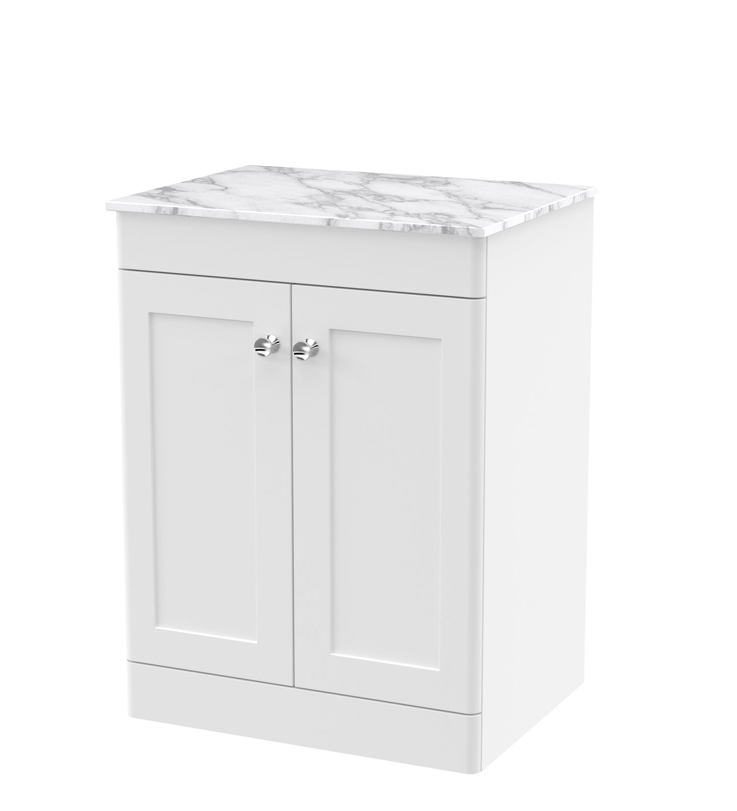 NUIE 600mm Floor Standing 2-Door Vanity with Marble Top