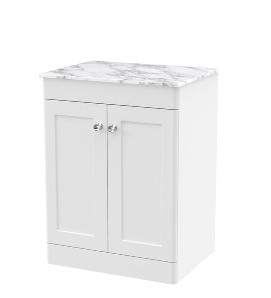 NUIE 600mm Floor Standing 2-Door Vanity with Marble Top