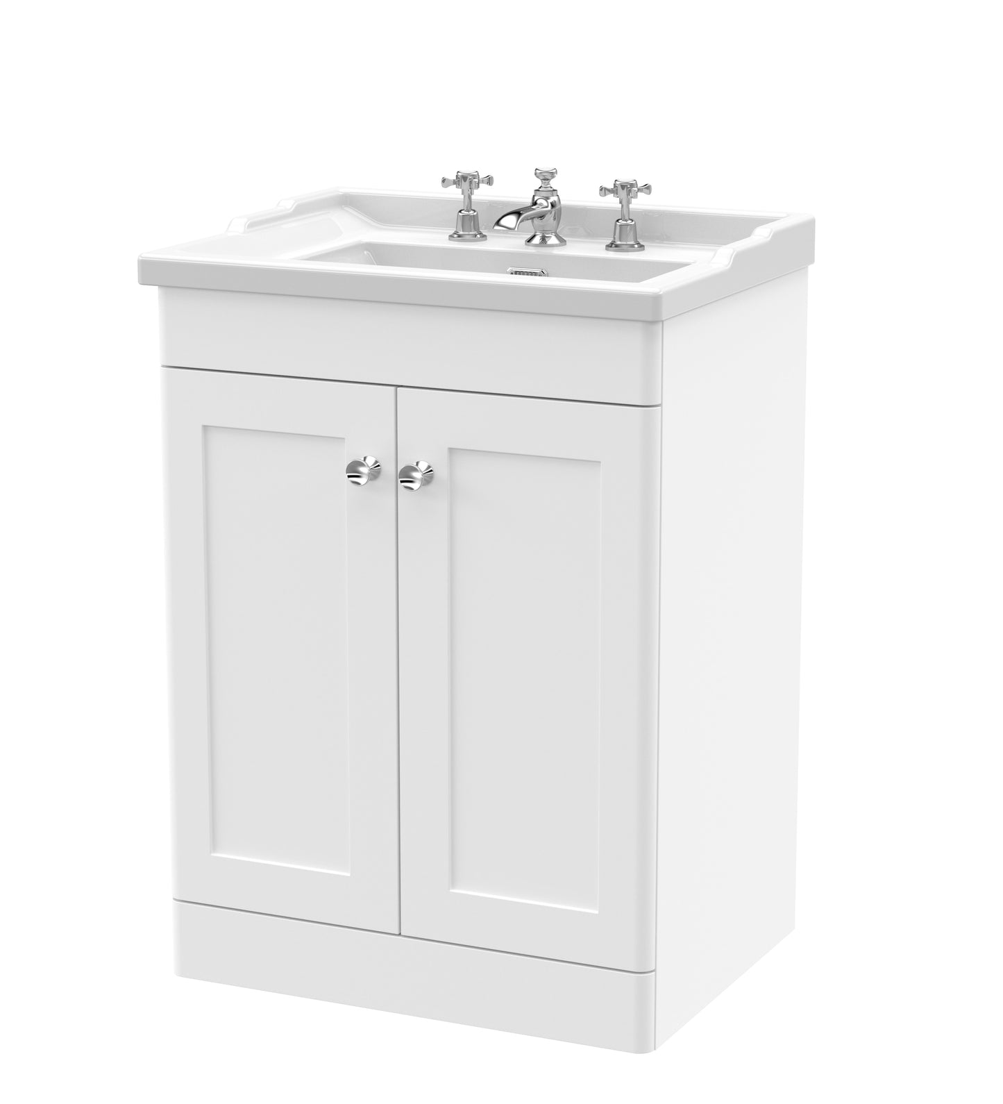 NUIE 600mm Floor Standing 2 Door Vanity & Basin 3TH