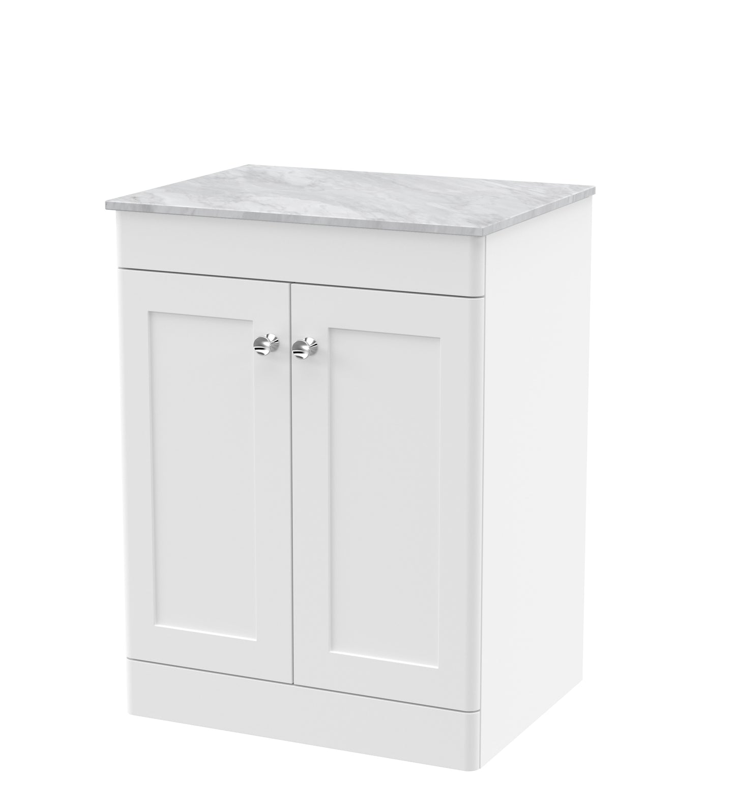 NUIE 600mm Floor Standing 2-Door Vanity with Marble Top