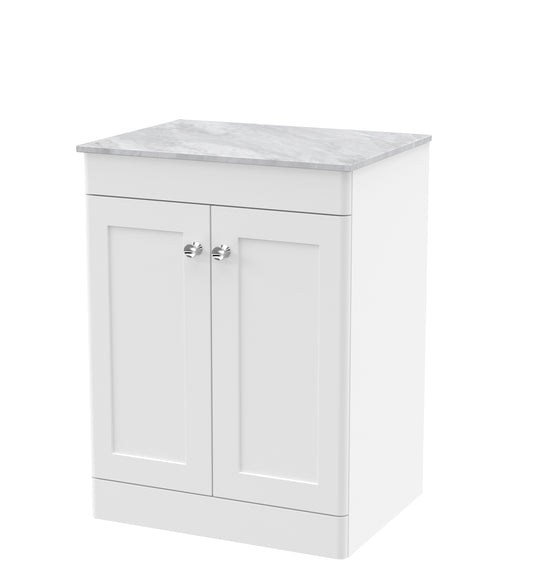 NUIE 600mm Floor Standing 2-Door Vanity with Marble Top