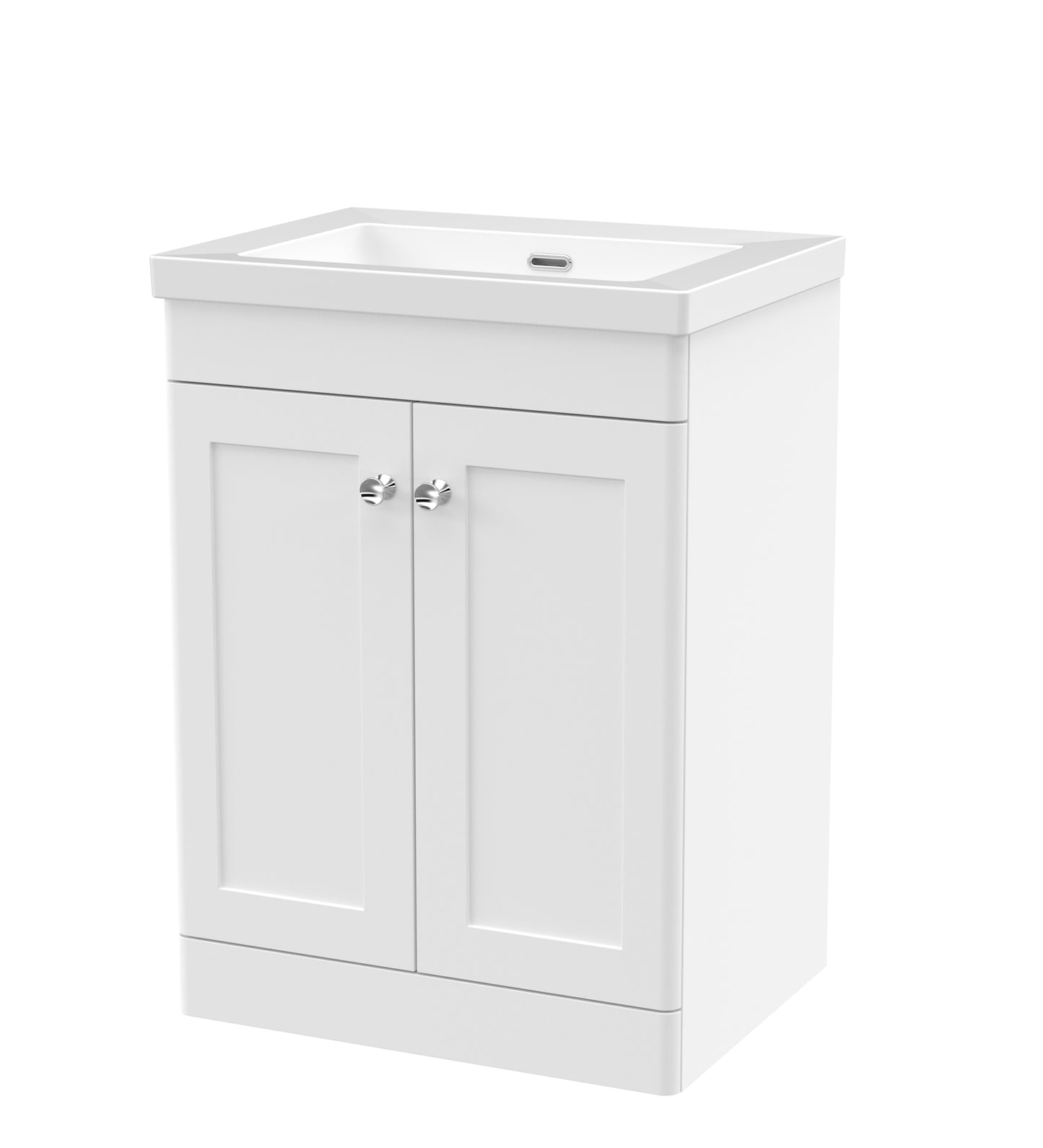 NUIE 600mm Floor Standing 2-Door Vanity with Basin - 0 Tap Hole