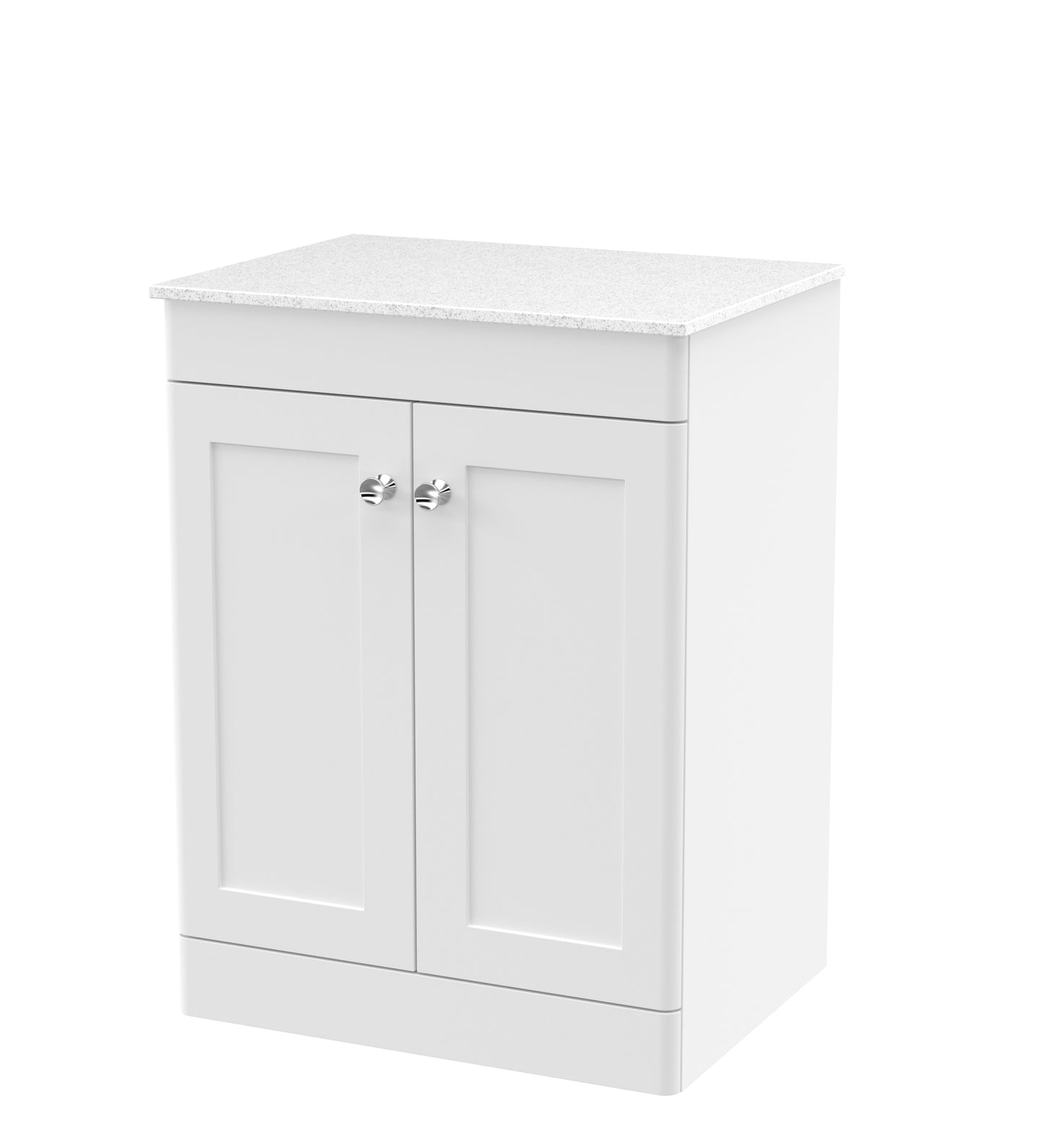 NUIE 600mm Floor Standing 2-Door Vanity with Marble Top
