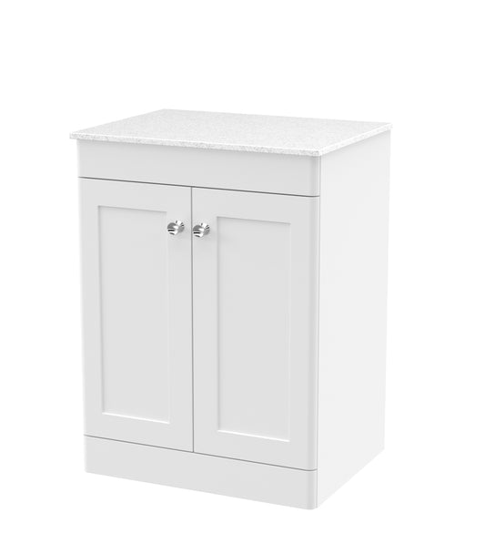 NUIE 600mm Floor Standing 2-Door Vanity with Marble Top