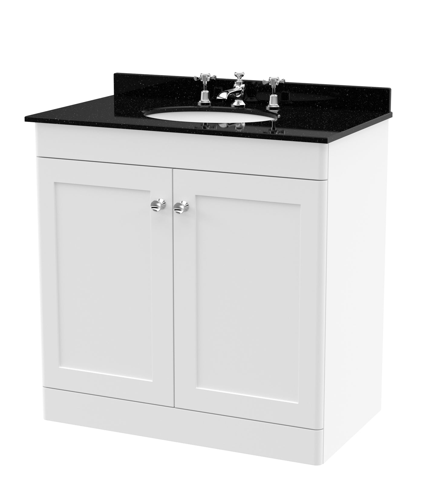 NUIE 800mm Floor Standing 2 Door Vanity & Marble Top 3TH