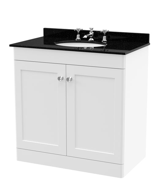 NUIE 800mm Floor Standing 2 Door Vanity & Marble Top 3TH