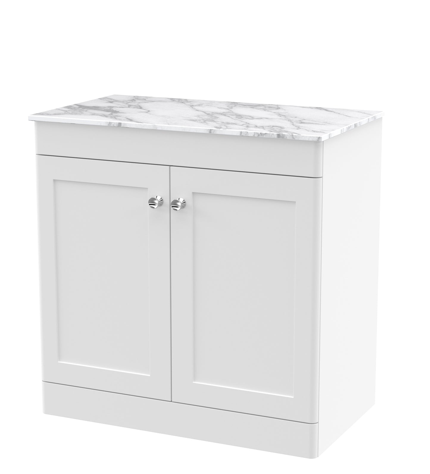 NUIE 800mm Floor Standing 2-Door Vanity with Marble Top