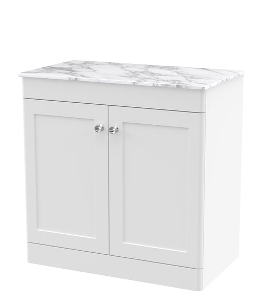 NUIE 800mm Floor Standing 2-Door Vanity with Marble Top