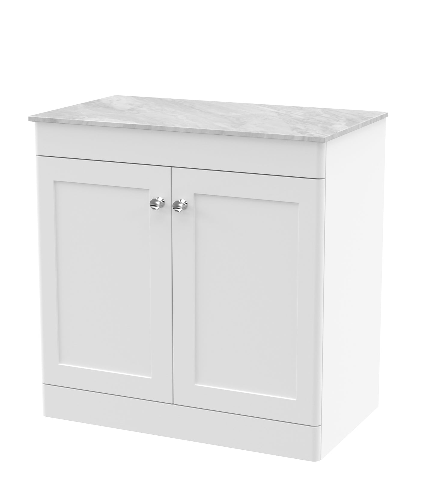 NUIE 800mm Floor Standing 2-Door Vanity with Marble Top