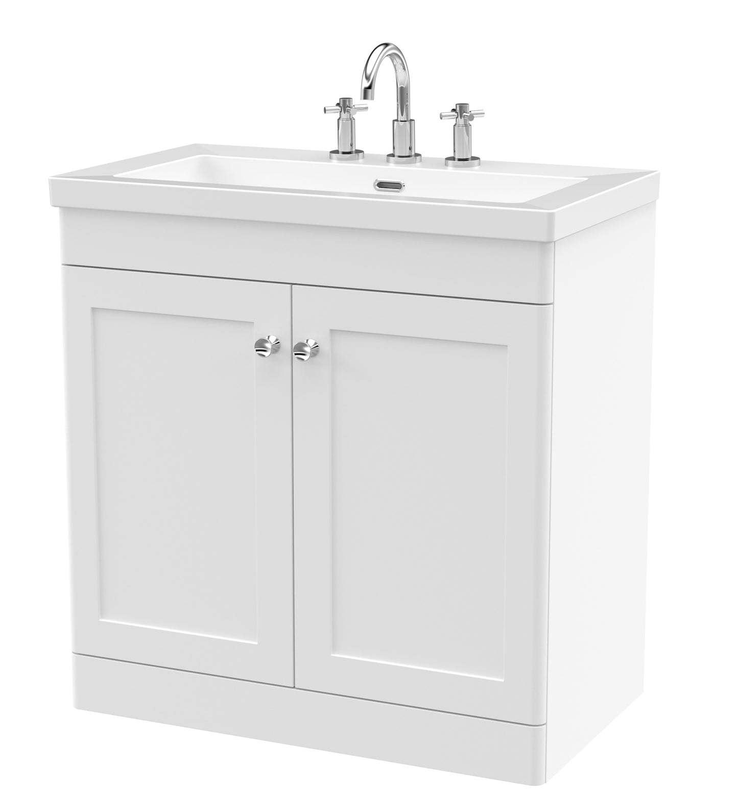NUIE 800mm Floor Standing 2-Door Vanity with Basin - 3 Tap Hole