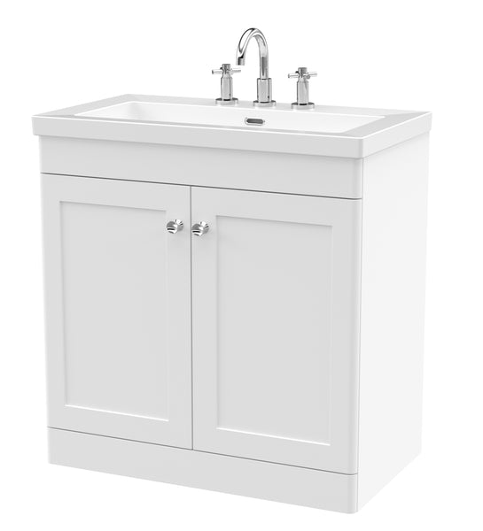NUIE 800mm Floor Standing 2-Door Vanity with Basin - 3 Tap Hole