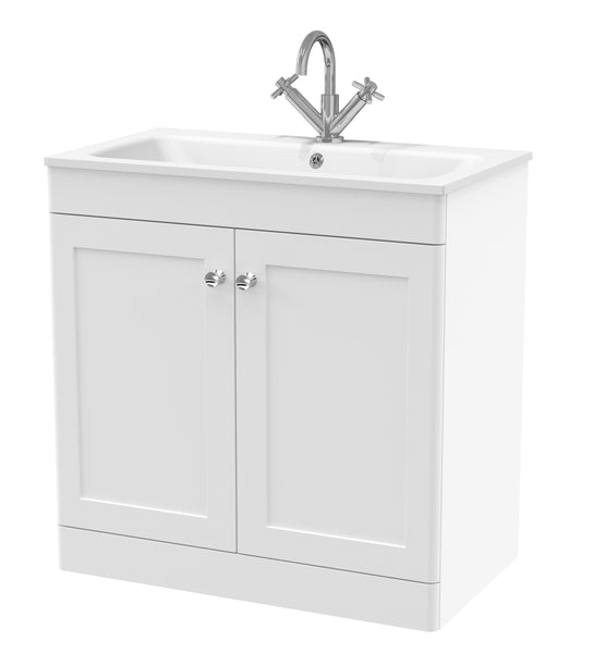 NUIE 800mm Floor Standing 2-Door  Unit & Stone Basin 1TH