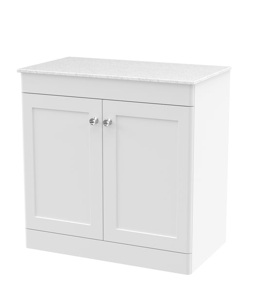 NUIE 800mm Floor Standing 2-Door Vanity with Marble Top