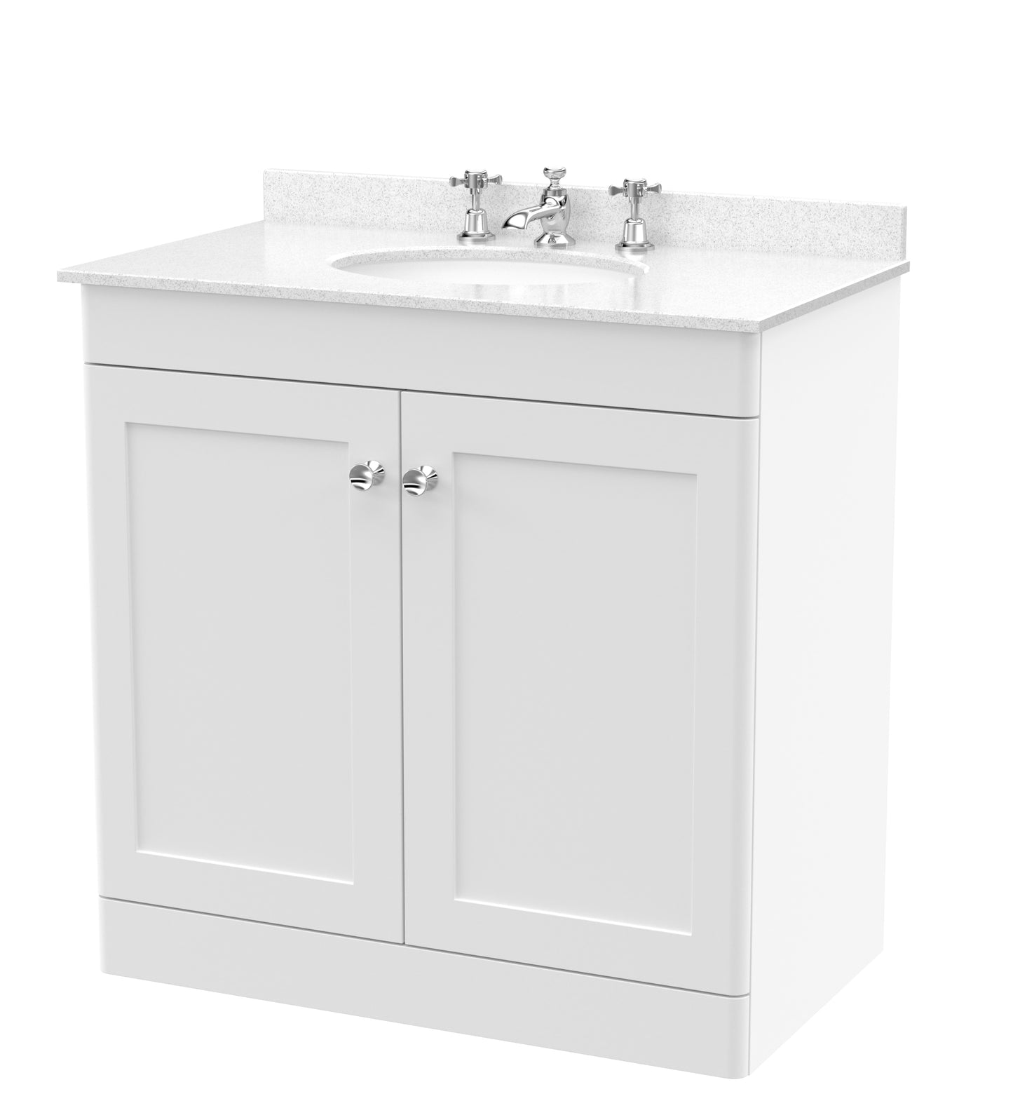 NUIE 800mm Floor Standing 2 Door Vanity & Marble Top 3TH