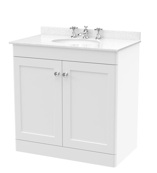 NUIE 800mm Floor Standing 2 Door Vanity & Marble Top 3TH