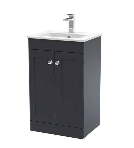 NUIE 500mm Floor Standing 2 Door Vanity & Basin 2