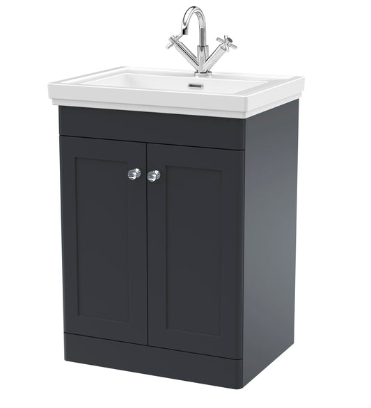 NUIE 600mm Floor Standing 2-Door Vanity & Basin 1TH