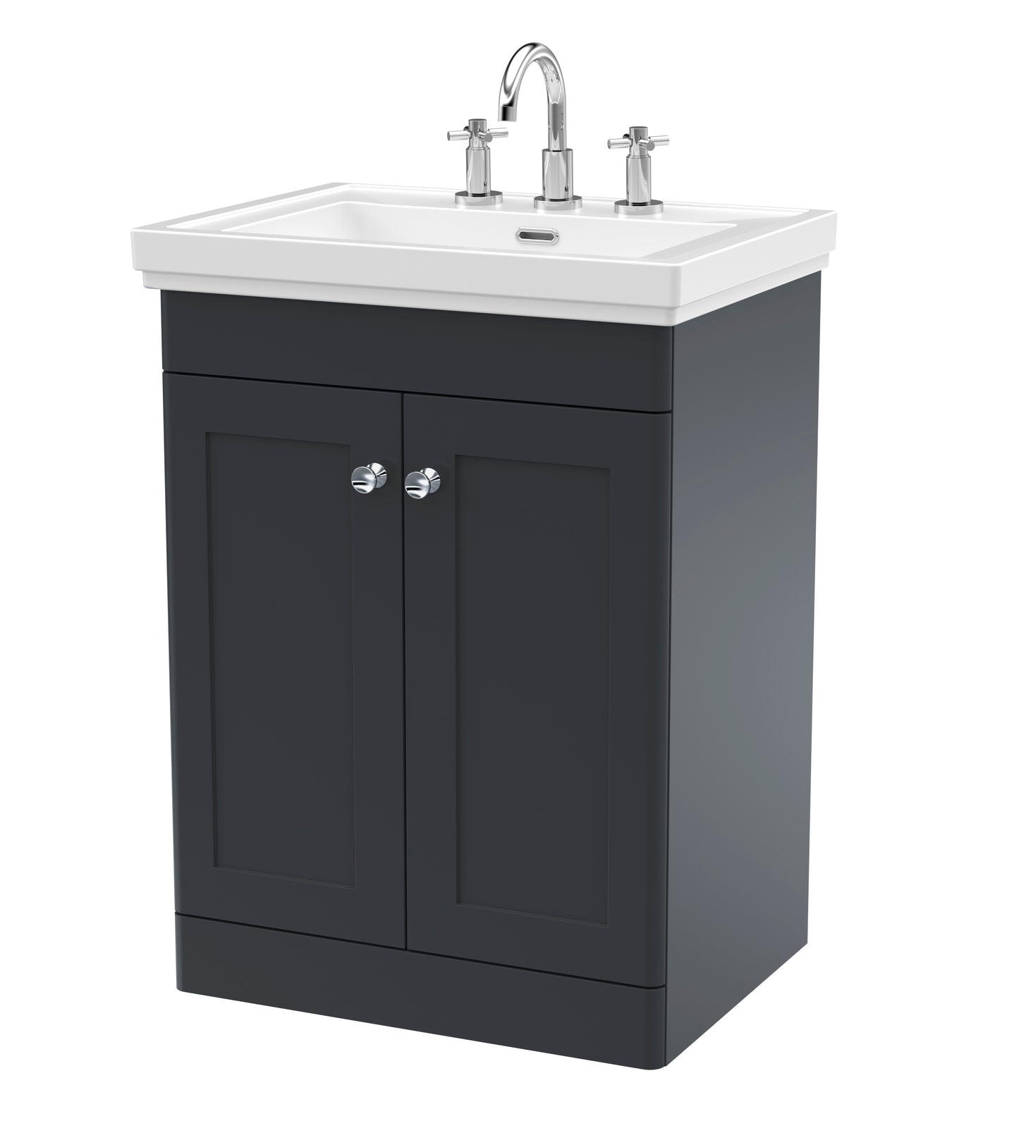 NUIE 600mm Floor Standing 2-Door Vanity & Basin 3TH