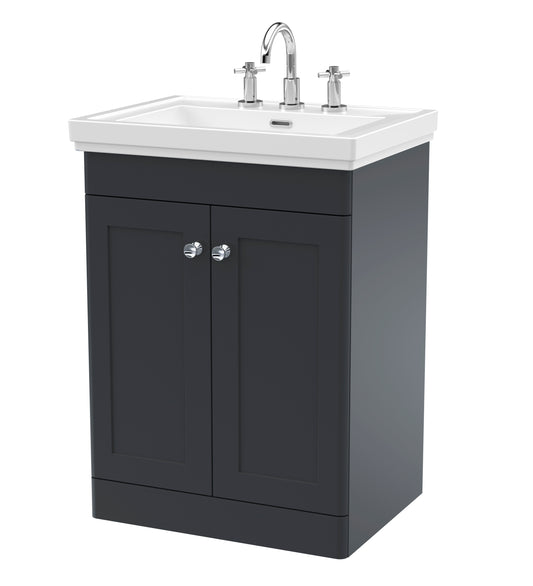 NUIE 600mm Floor Standing 2-Door Vanity & Basin 3TH