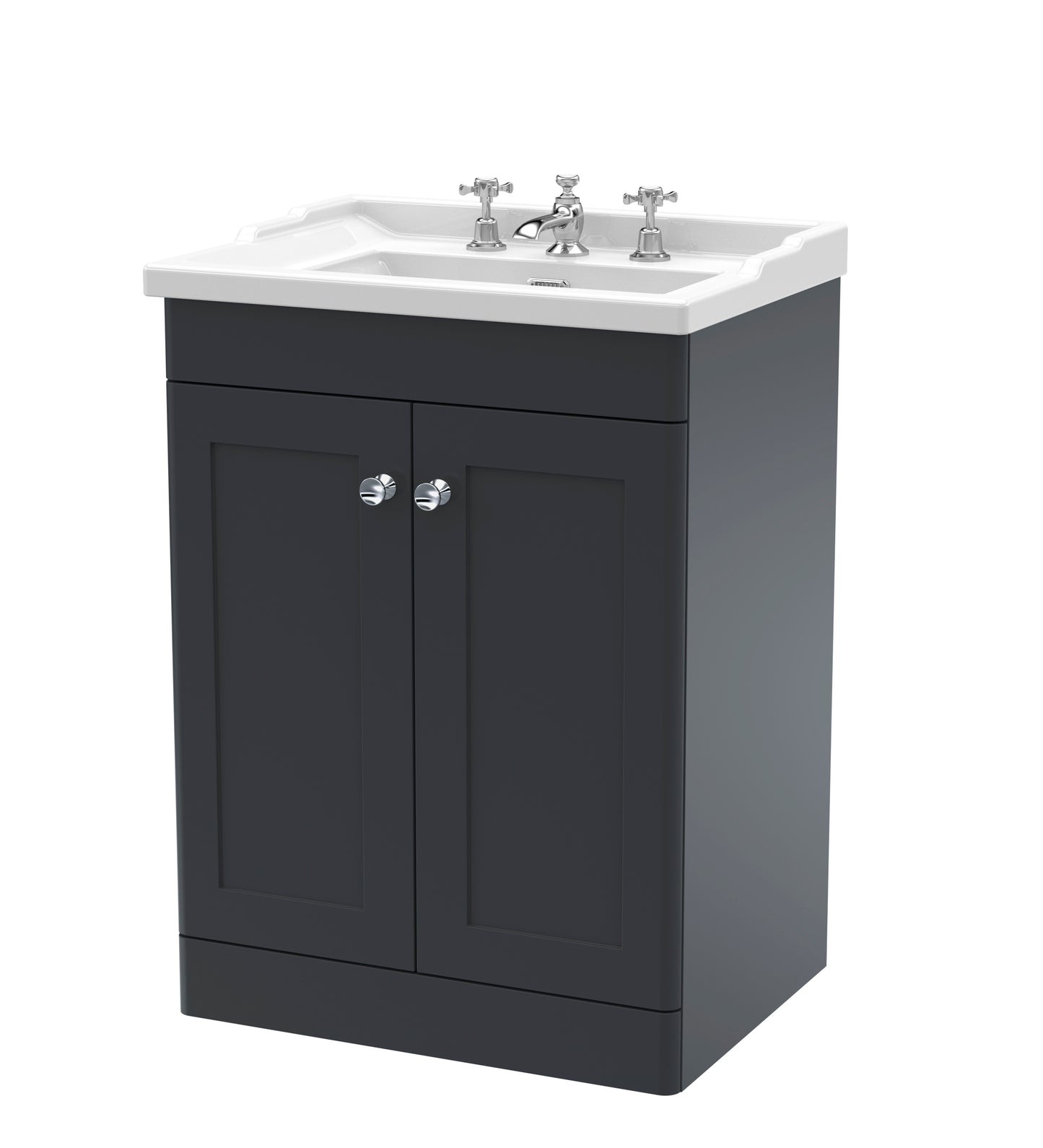 NUIE 600mm Floor Standing 2 Door Vanity & Basin 3TH
