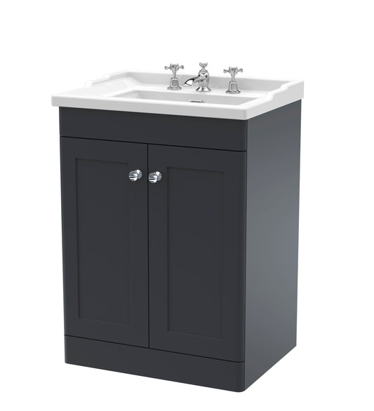NUIE 600mm Floor Standing 2 Door Vanity & Basin 3TH