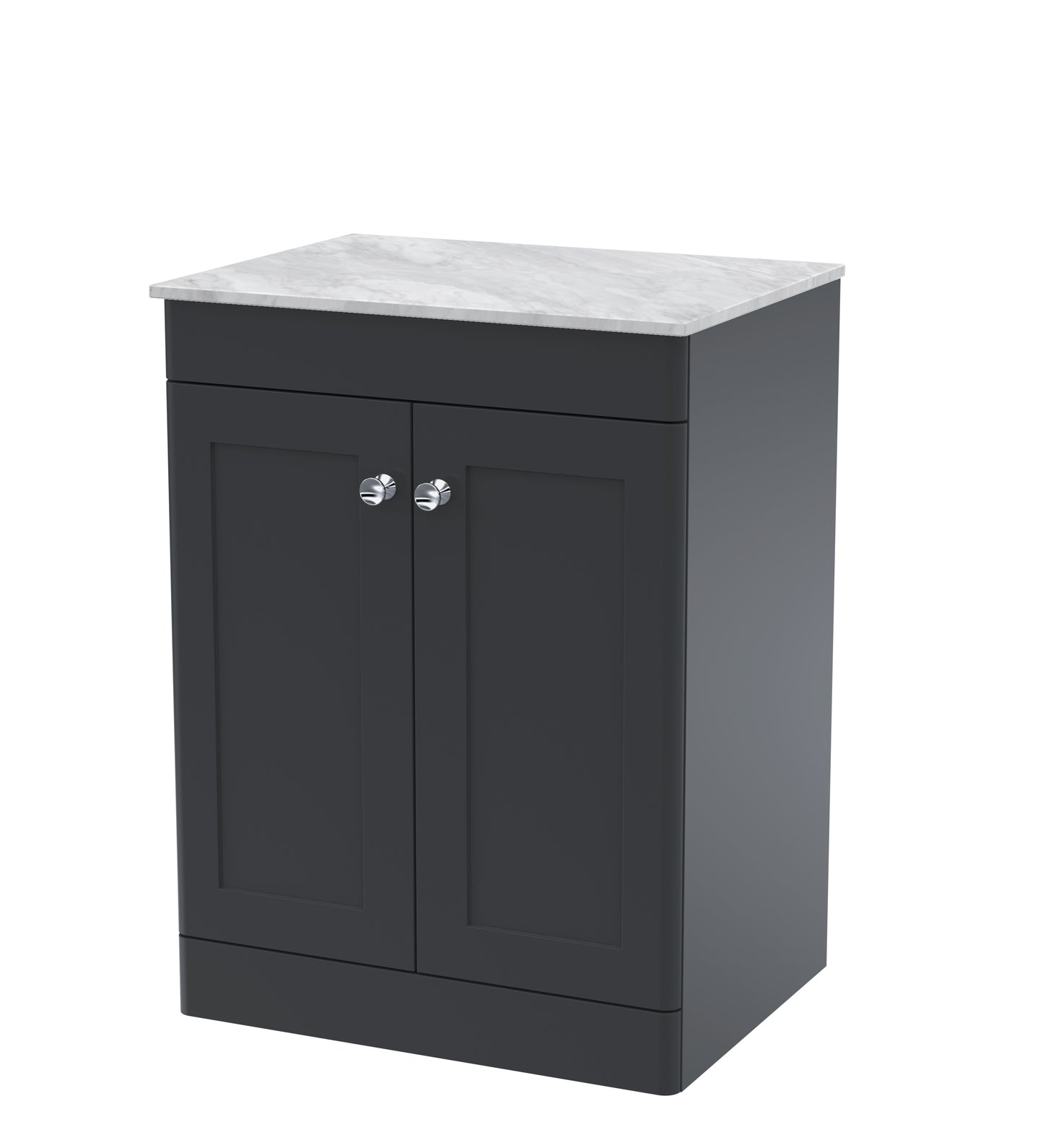 NUIE 600mm Floor Standing 2-Door Vanity with Marble Top