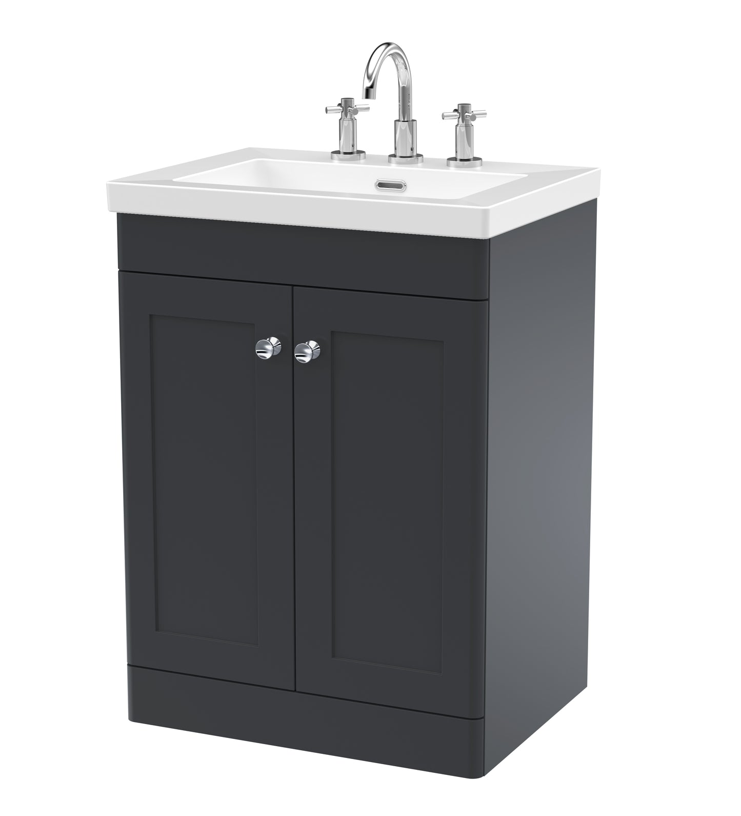 NUIE 600mm Floor Standing 2-Door Vanity with Basin - 3 Tap Hole