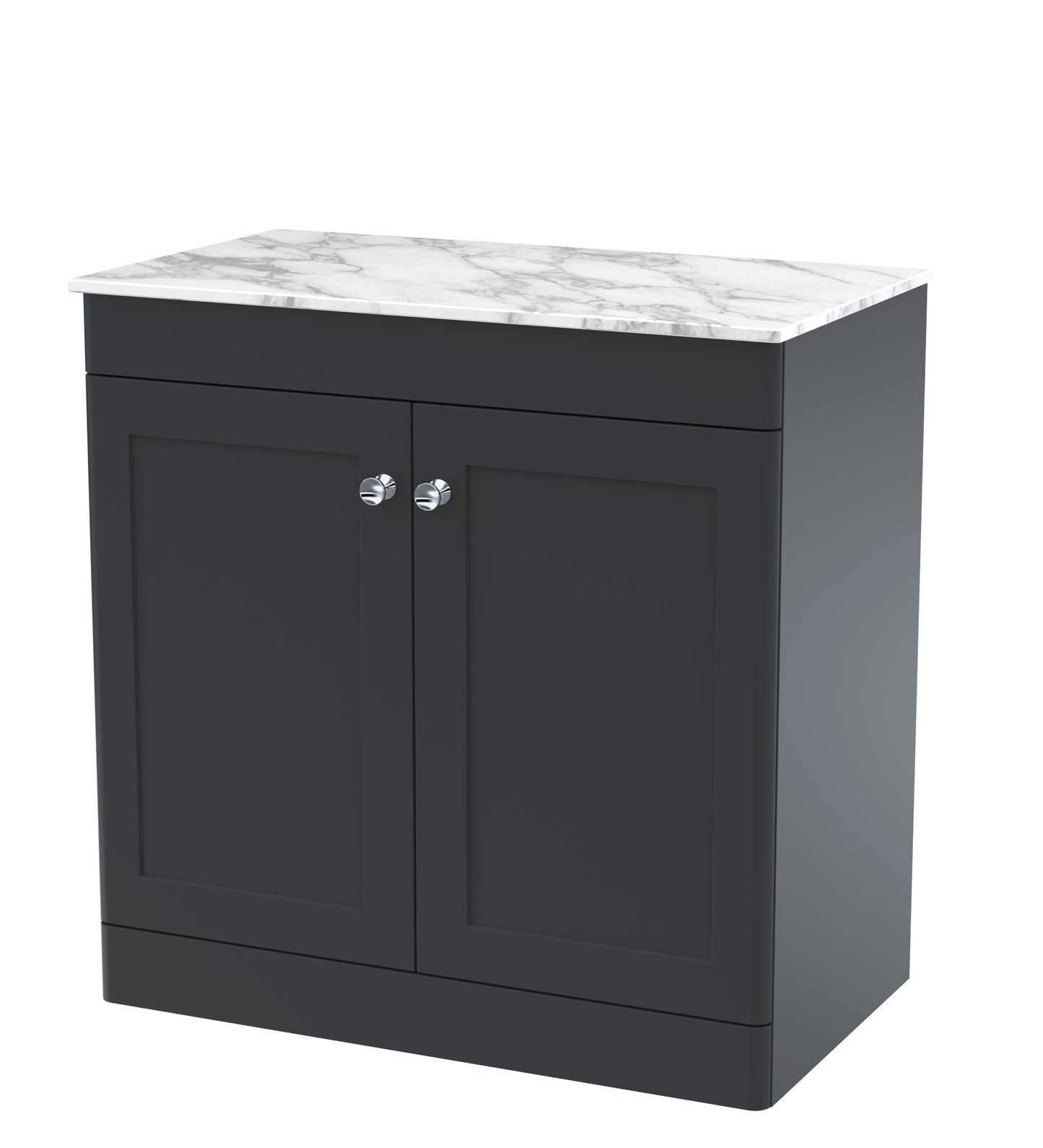 NUIE 800mm Floor Standing 2-Door Vanity with Marble Top