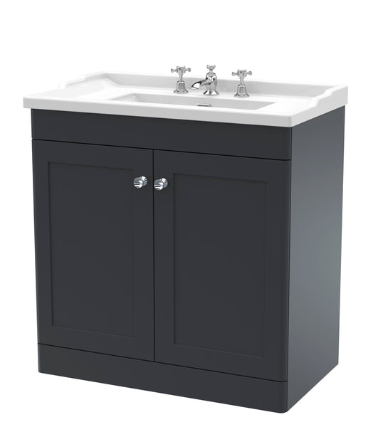 NUIE 800mm Floor Standing 2 Door Vanity & Basin 3TH