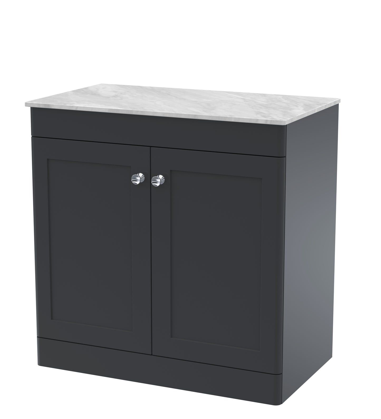 NUIE 800mm Floor Standing 2-Door Vanity with Marble Top