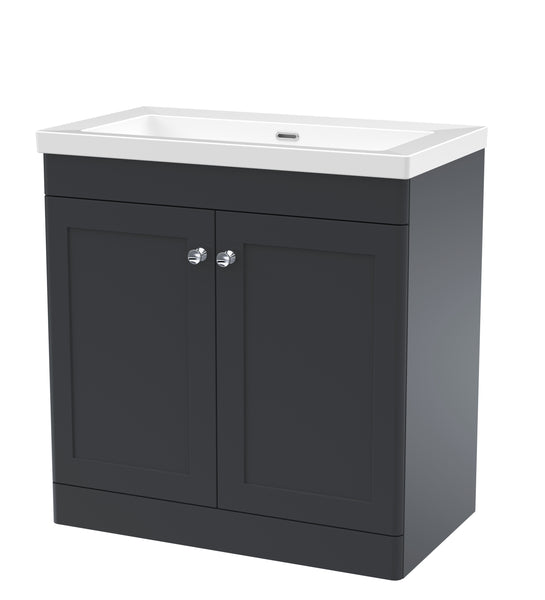 NUIE 800mm Floor Standing 2-Door Vanity with Basin - 0 Tap Hole