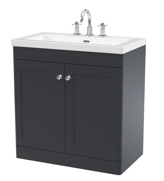 NUIE 800mm Floor Standing 2-Door Vanity with Basin - 3 Tap Hole