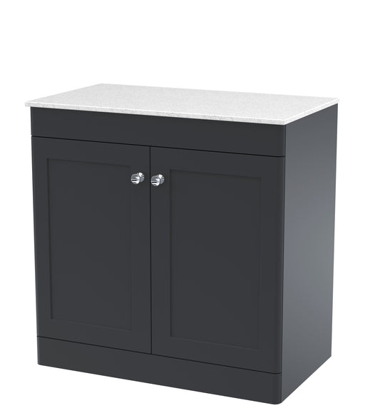 NUIE 800mm Floor Standing 2-Door Vanity with Marble Top