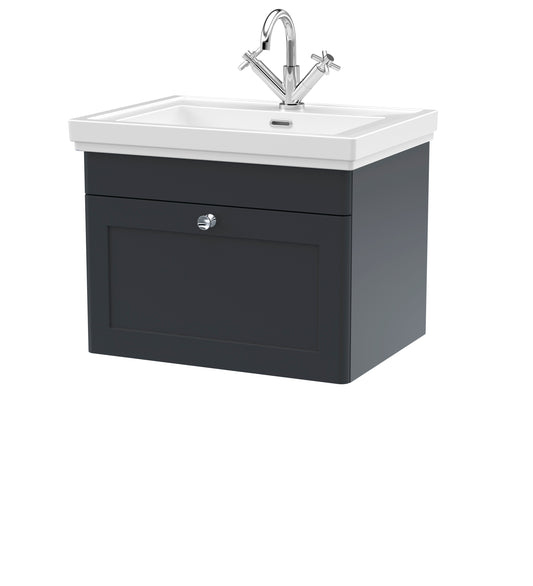 NUIE 600mm Wall Hung 1-Drawer Vanity & Basin 1TH