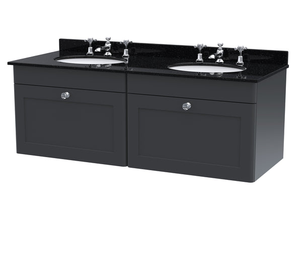NUIE 1200mm Wall Hung 2 Drawer Vanity & Marble Top