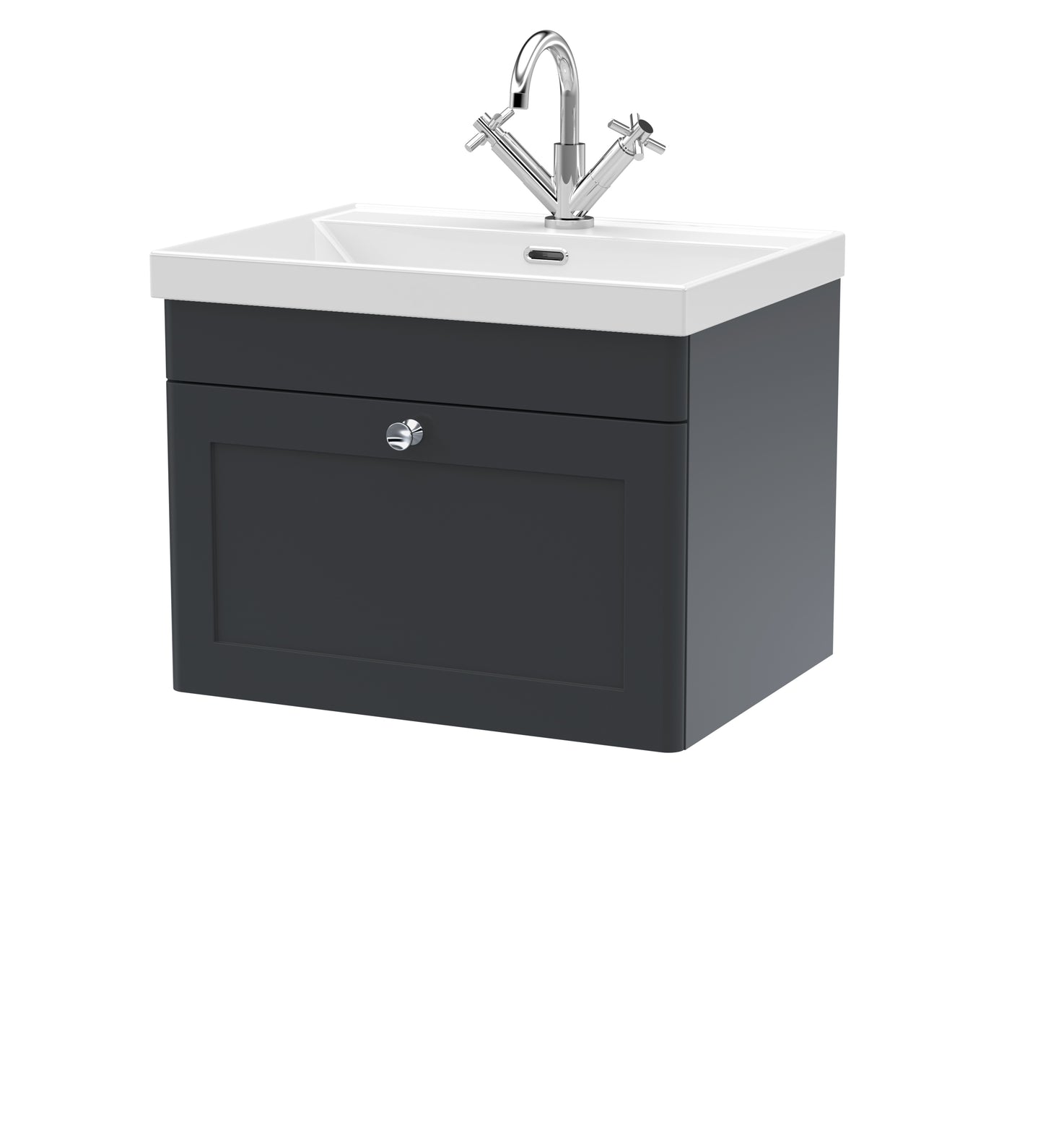 NUIE 600mm Wall Hung 1-Drawer Vanity with Basin - 1 Tap Hole