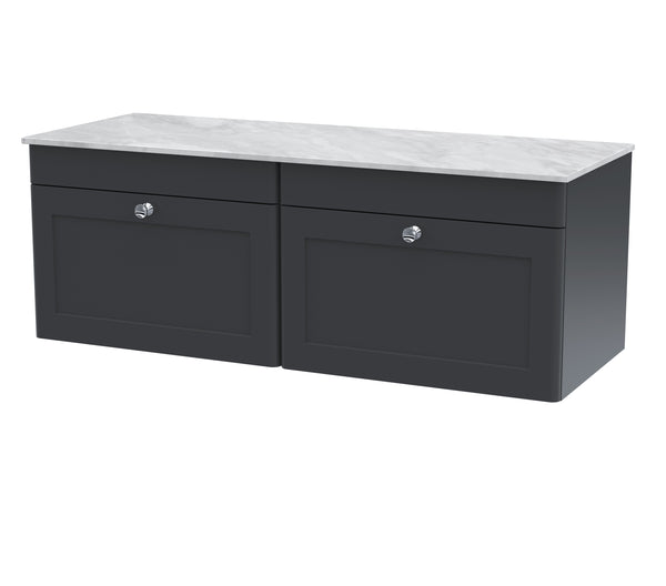 NUIE 1200mm Wall Hung 2-Drawer Vanity with Marble Top