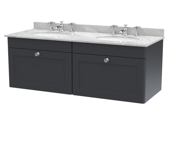 NUIE 1200mm Wall Hung 2 Drawer Vanity & Marble Top