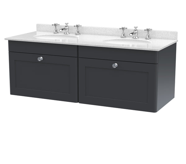 NUIE 1200mm Wall Hung 2 Drawer Vanity & Marble Top