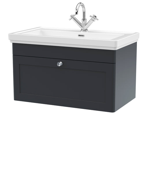 NUIE 800mm Wall Hung 1-Drawer Vanity & Basin 1TH